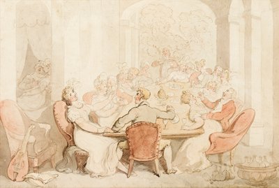 A Raucous Lunch at a Country House by Thomas Rowlandson