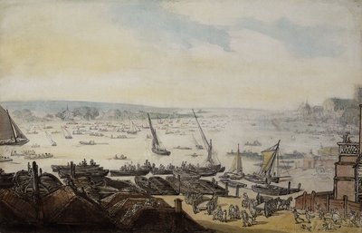 A Regatta on the Thames below Westminster by Thomas Rowlandson