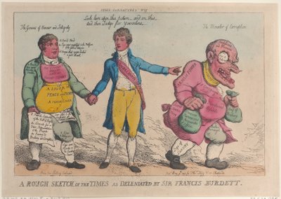 A Rough Sketch of the Times as Deleniated by Sir Francis Burdett, reissued 1819 by Thomas Rowlandson