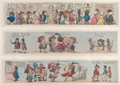 A Scene in Pizzaro, Grotesque Borders for Rooms & Halls by Thomas Rowlandson