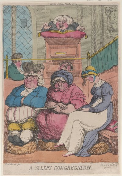 A Sleepy Congregation by Thomas Rowlandson