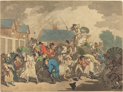 A Squall in Hyde Park by Thomas Rowlandson