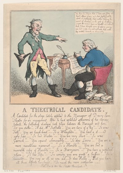 A Theatrical Candidate, 1797 by Thomas Rowlandson
