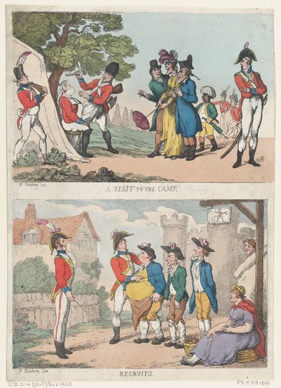 A Visit to the Camp, and Recruits, 1811 by Thomas Rowlandson