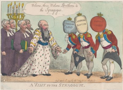 A Visit to the Synagogue, April 28, 1809 by Thomas Rowlandson
