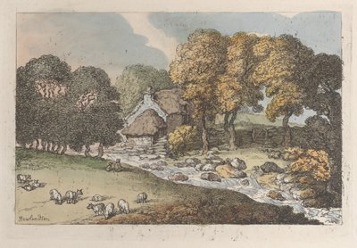 A Watercourse, from Views in Cornwall by Thomas Rowlandson