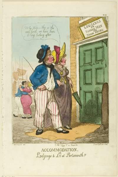 Accommodation, or Lodgings to Let Portsmouth by Thomas Rowlandson