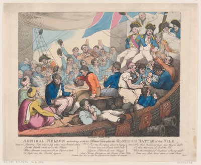 Admiral Nelson Recreating with his Brave Tars after the Glorious Battle of the..., October 20, 1798 by Thomas Rowlandson