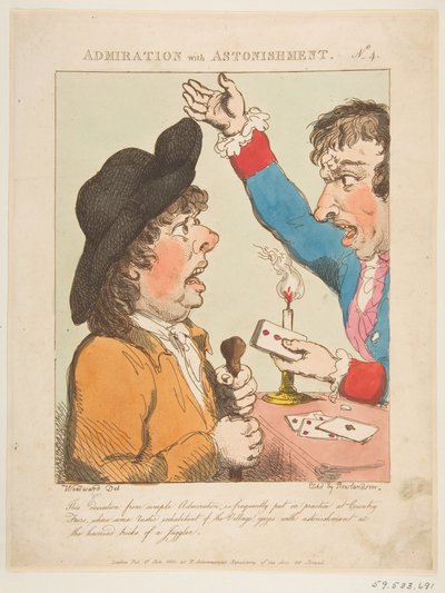 Admiration with Astonishment Le Brun Travested, or Caricatures of the Passions, January 21, 1800 by Thomas Rowlandson