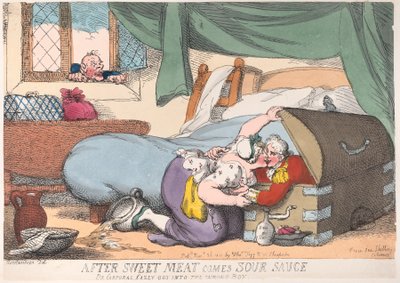 After Sweet Meat Comes Sour Sauce, or Corporal Casey Got into the Wrong Box, November 30, 1810 by Thomas Rowlandson