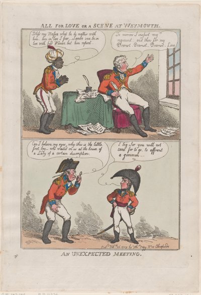 All for Love or A Scene at Weymouth, An Unexpected Meeting by Thomas Rowlandson