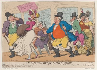 An Old Ewe Drest Lamb Fashion by Thomas Rowlandson