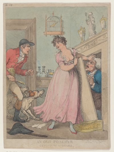 An Old Poacher Caught in a Snare by Thomas Rowlandson