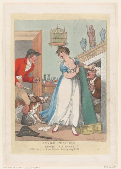 An Old Poacher Caught in a Snare by Thomas Rowlandson