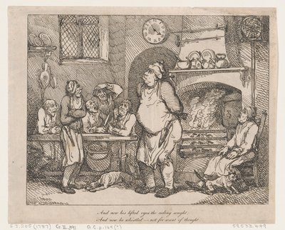 And Now His Lifted Eyes The Ceiling Sought... by Thomas Rowlandson