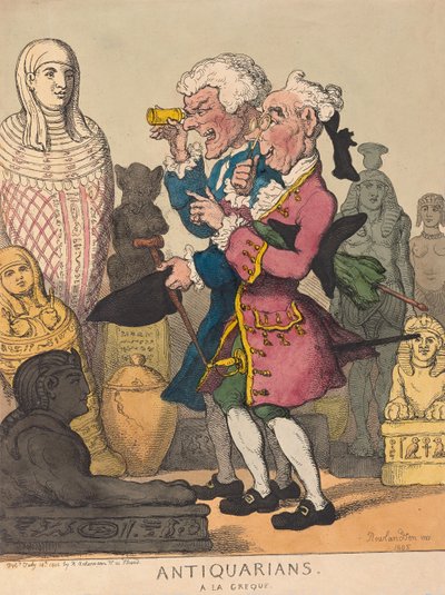 Antiquarians a la Greque, pub. 1805 by Thomas Rowlandson