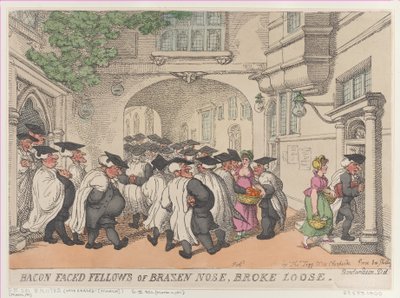 Bacon Faced Fellows of Brazen Nose, Broke Loose by Thomas Rowlandson