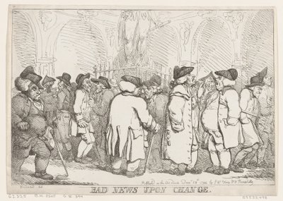 Bad News Upon Change, December 28, 1794 by Thomas Rowlandson