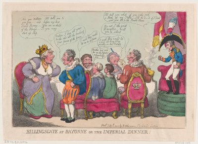 Billingsgate at Bayonne, or The Imperial Dinner! by Thomas Rowlandson