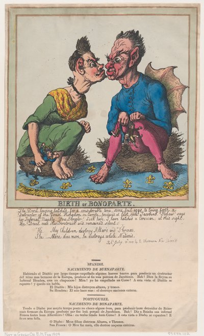 Birth of Bonoparte, February 8, 1808 by Thomas Rowlandson