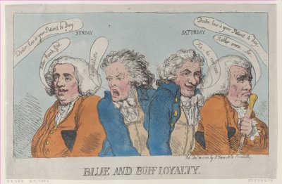 Blue and Buff Loyalty, December 31, 1788 by Thomas Rowlandson