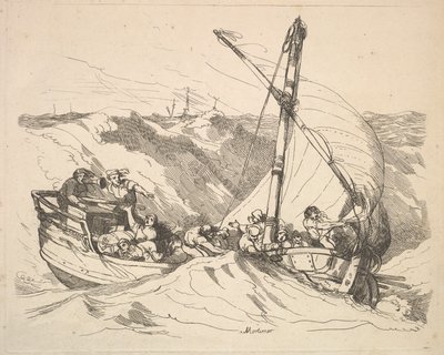 Boat in a Storm at Sea by Thomas Rowlandson