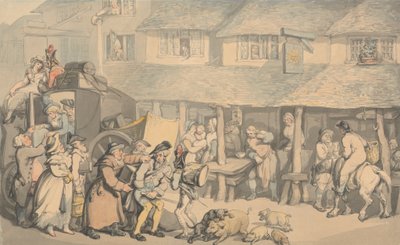 Bodmin Cornwall: The Arrival of the Stage-Coach by Thomas Rowlandson