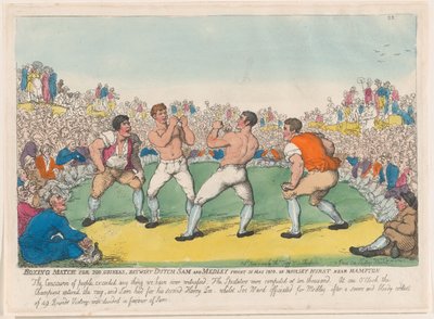 Boxing Match for 200 Guineas, Betwixt Dutch Sam and Medley Fought 31 May 1810 by Thomas Rowlandson