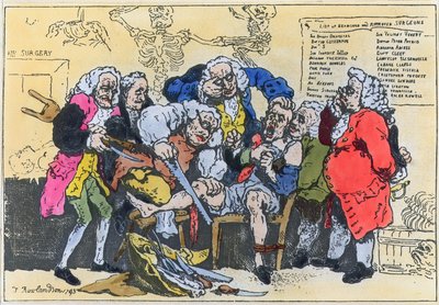 Caricature of Georgian Surgeons at work by Thomas Rowlandson