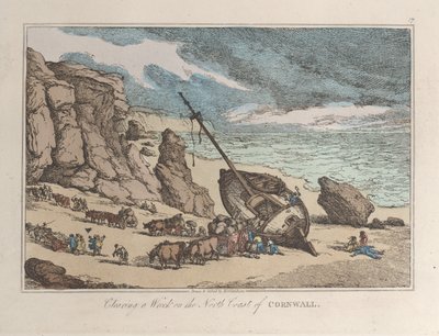 Clearing a Wreck on the North Coast of Cornwall by Thomas Rowlandson