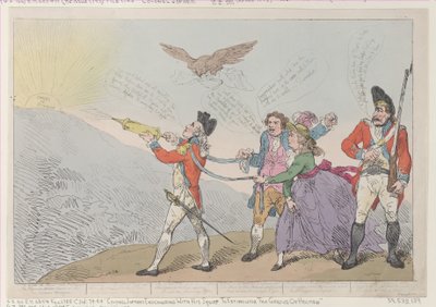 Col. Topham Endeavoring with his Squirt to Extinguish the Genius of Holman, October 5, 1785 by Thomas Rowlandson