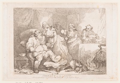 Comfort in the Gout by Thomas Rowlandson