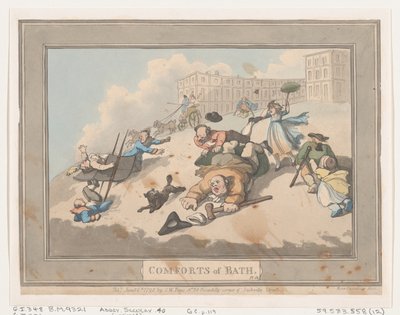 Comforts of Bath, Plate 12, January 6, 1798 by Thomas Rowlandson