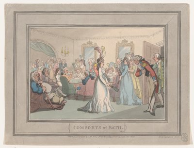 Comforts of Bath, Plate 8, January 6, 1798 by Thomas Rowlandson