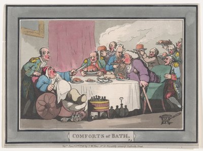 Comforts of Bath, Plate 9 by Thomas Rowlandson