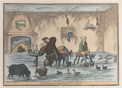Comforts of an Irish Fishing Lodge by Thomas Rowlandson
