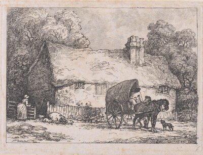 Cottage with Cart and Pigs, 1783-89 by Thomas Rowlandson