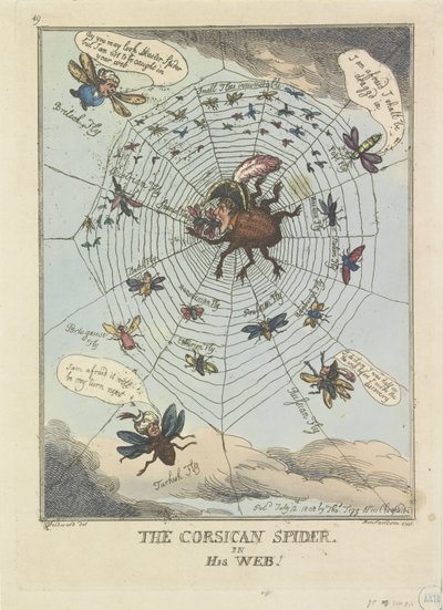 The Corsican Spider, in His Web! by Thomas Rowlandson