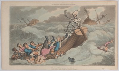 Death Turned Pilot from The English Dance of Death, vol. II, pl. 9, June 1, 1815 by Thomas Rowlandson