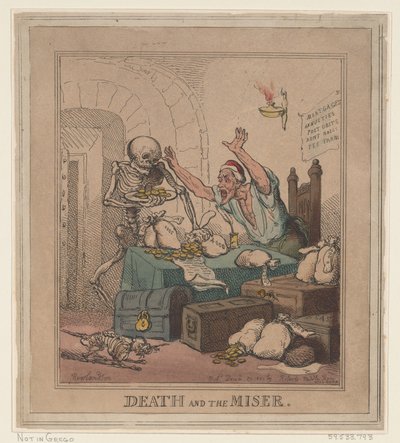 Death and the Miser by Thomas Rowlandson