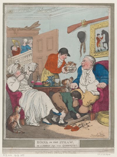 Diana in the Straw, or A Treat for Quornites, January 1, 1804 by Thomas Rowlandson