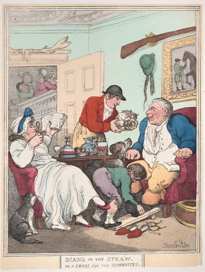 Diana in the Straw, or A Treat for Quornites by Thomas Rowlandson