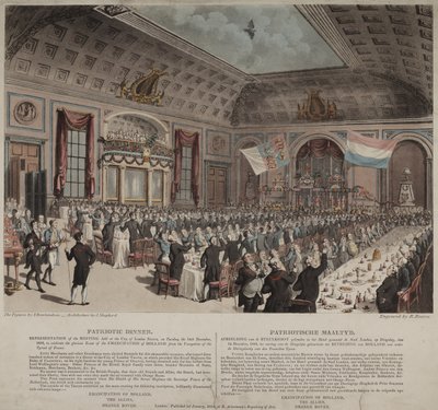 Dinner in celebration of the emancipation of Holland from France, City of London Tavern, Bishopsgate, 1814 by Thomas Rowlandson