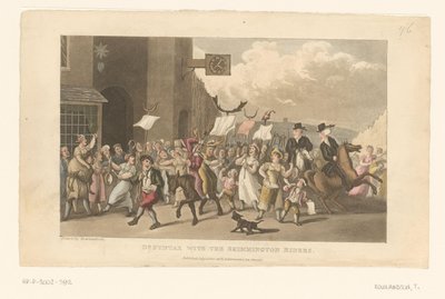 Doctor Syntax Rides His Horse in a Charivari by Thomas Rowlandson