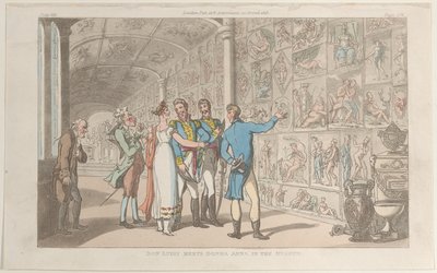 Don Luigi Meets Donna Anna in the Museum, from Naples and the Campagna Felice, June 1, 1815 by Thomas Rowlandson