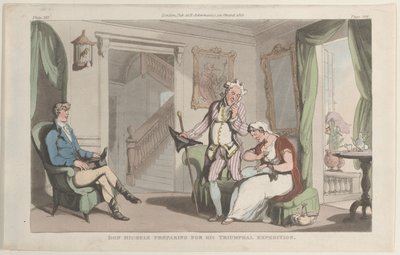 Don Michele Preparing for his Triumphal Expedition, from Naples and the Campagna, June 1, 1815 by Thomas Rowlandson