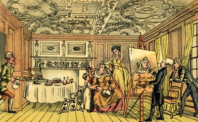 Dr Syntax Painting a Portrait by Thomas Rowlandson