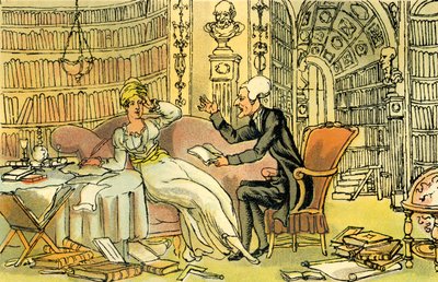 Dr Syntax with a Blue Stocking Beauty by Thomas Rowlandson