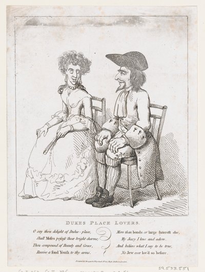 Dukes Place Lovers by Thomas Rowlandson