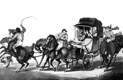 English Travelling, or the First Stage from Dover by Thomas Rowlandson
